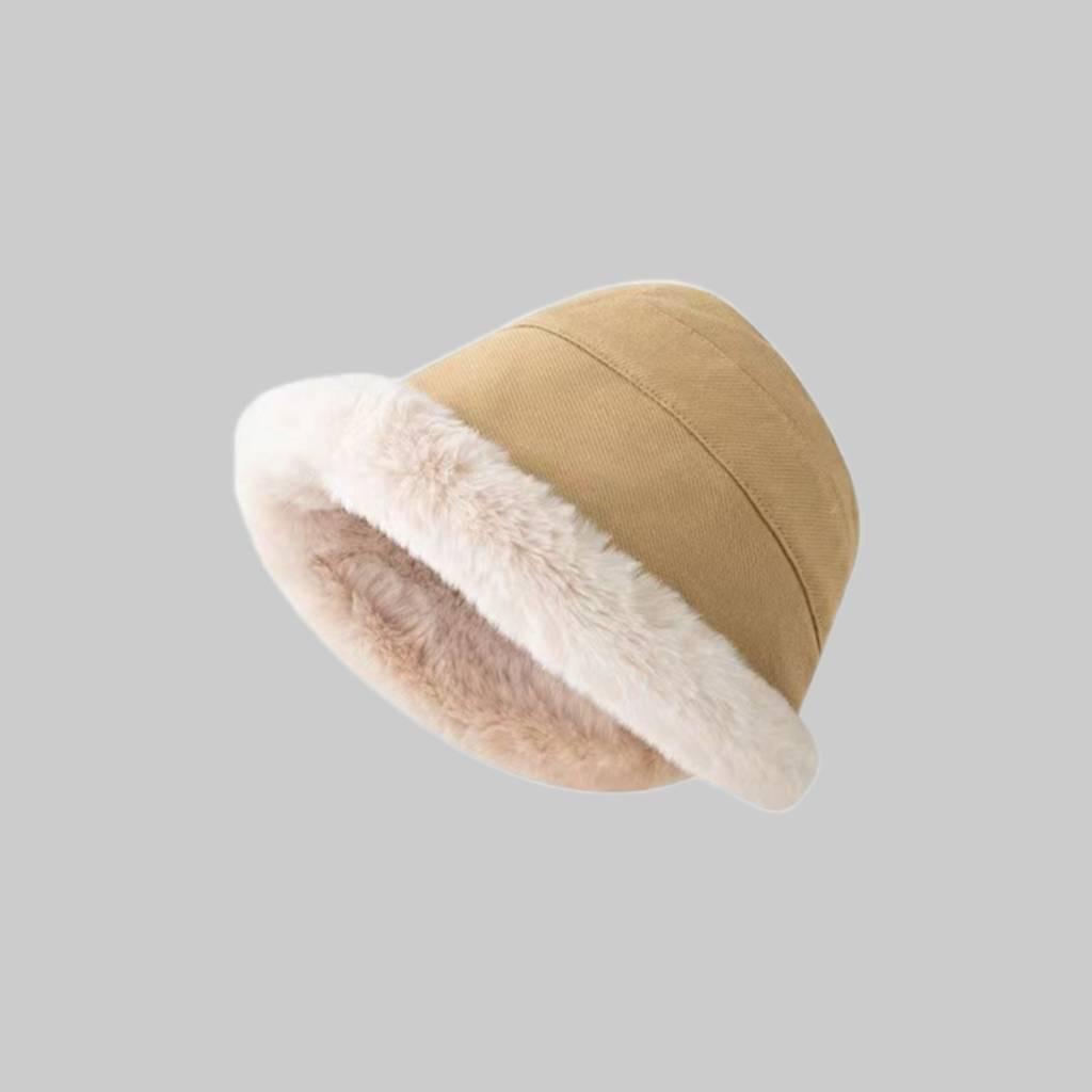 Korean Version Plush Thickened Warm Bucket Hat Women's Versatile Fashion Cold and Windproof Winter Ear Protection Basin Hat Mongolian Hat