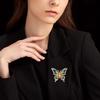 High end enamel, painted butterfly brooch, women's fashion, drip oil inlaid with diamonds, Christmas gift, Stocking stuffers, Valentine's Day gift
