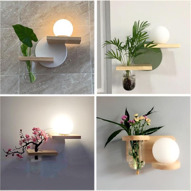 Nordic Wall Lamp Plant Wall Lights for Indoor Lighting Bedroom Living Room Home Decor Aisle Decoration
