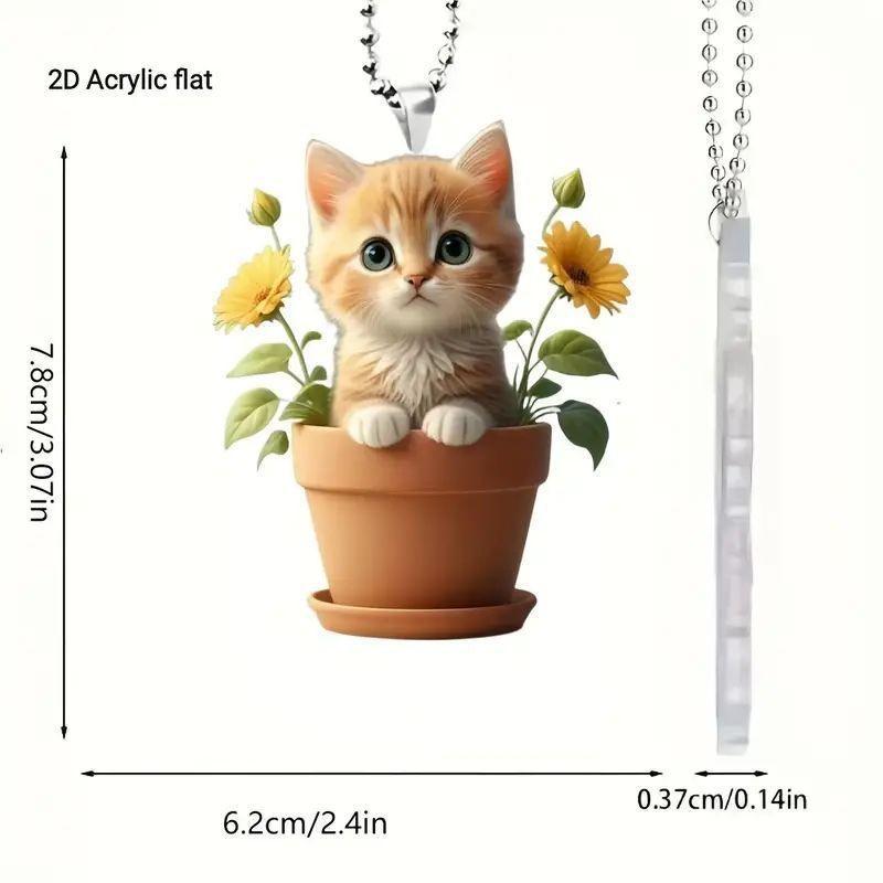 

Fun Orange Cat Style Acrylic Hanging Backpack Car Pendant Cute Home Decoration