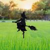 Yard Art Witch Yard Sign Black Witch Silhouette Ornament Creative Witch Garden Stakes  Halloween