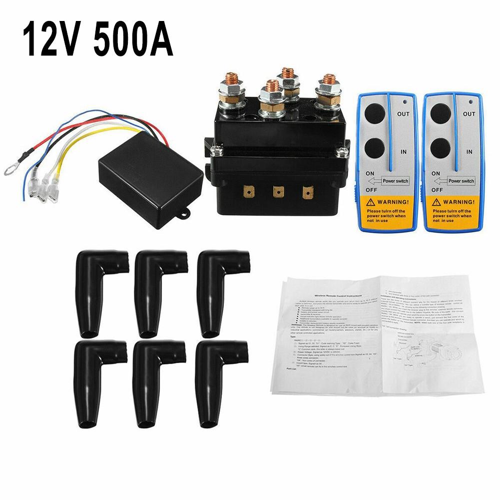 Contactor 12V 500A Releu solenoid de control troliu Recuperare la distanță fără fir dublă