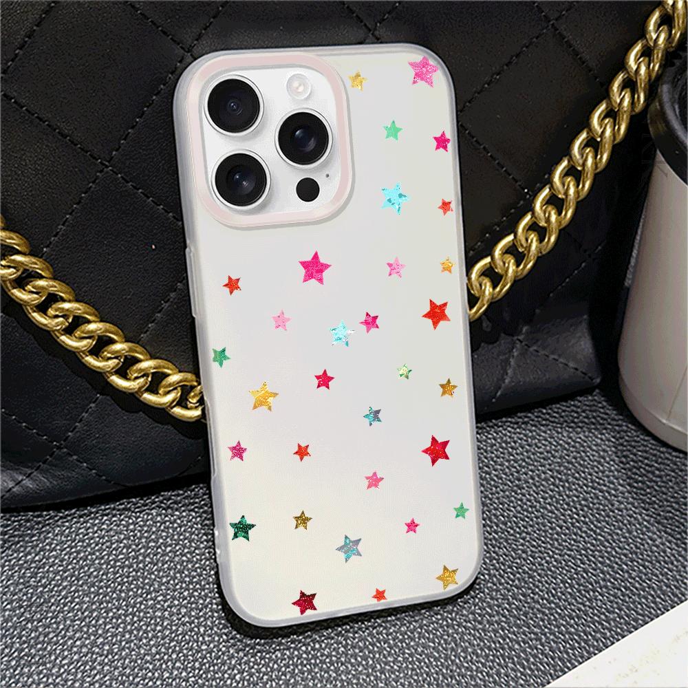 Star Silicone Case for iPhone 16/15/14/13/12/11 Pro Max/Mini - Ultra-Thin Slim Anti-Scratch & Drop Protective Cover, Trendy Gift