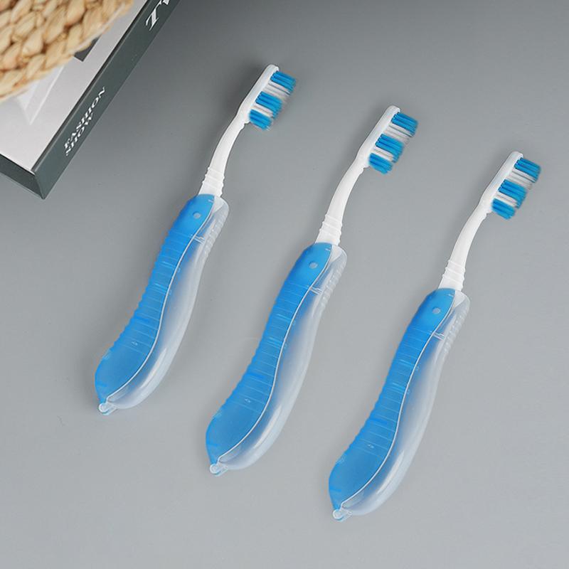 2Pcs Folding Toothbrush Set for Travel Camping Hiking Portable Compact Size Outdoor Essential