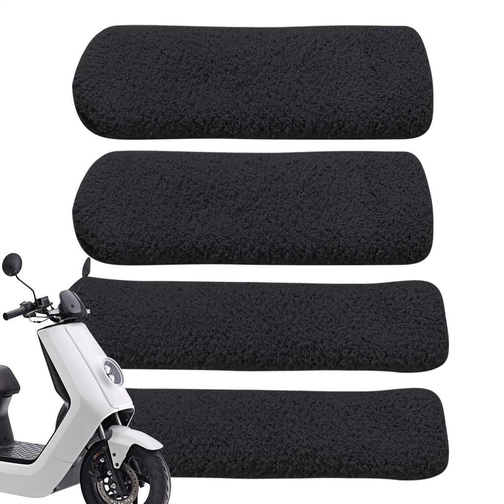 Motorcycle Handle Grip Covers Soft Stretchable Plush Cycling Handlebar Brake Lever Cover Set Handlebar Cover Coldproof Warm Pad