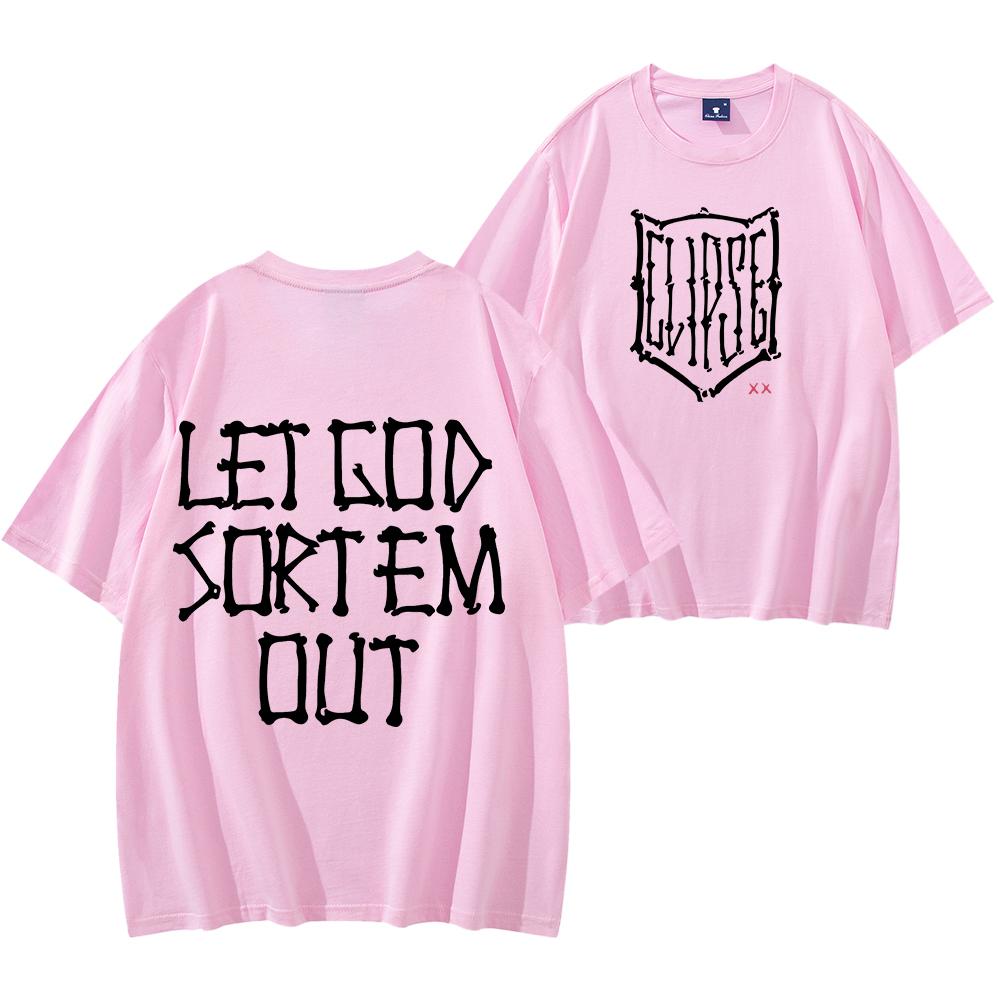 Clipse Shirt Let God Sort Em Out T-shirt Men Casual Shirt New Album Let God Sort Em Out Shirt Streewear Hip Hop Tops Y2K Clothes
