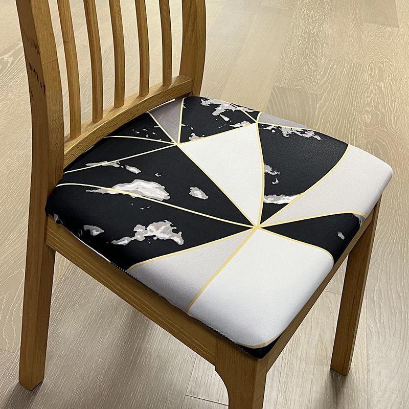 Potahy na židle do jídelny Strečový potištěný potah na jídelní židli Polstrovaný sedák na židli Slipcovers pro kuchyň, kancelář 1 ks