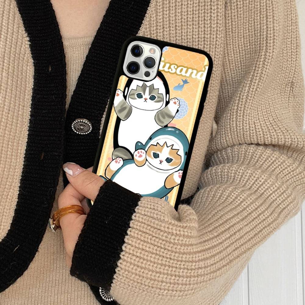 Mofusand Cat Popular Cute PC+TPU Phone Case For IPhone 17 16 15 14 PRO MAX 11 12 13 PLUS MINI Cover