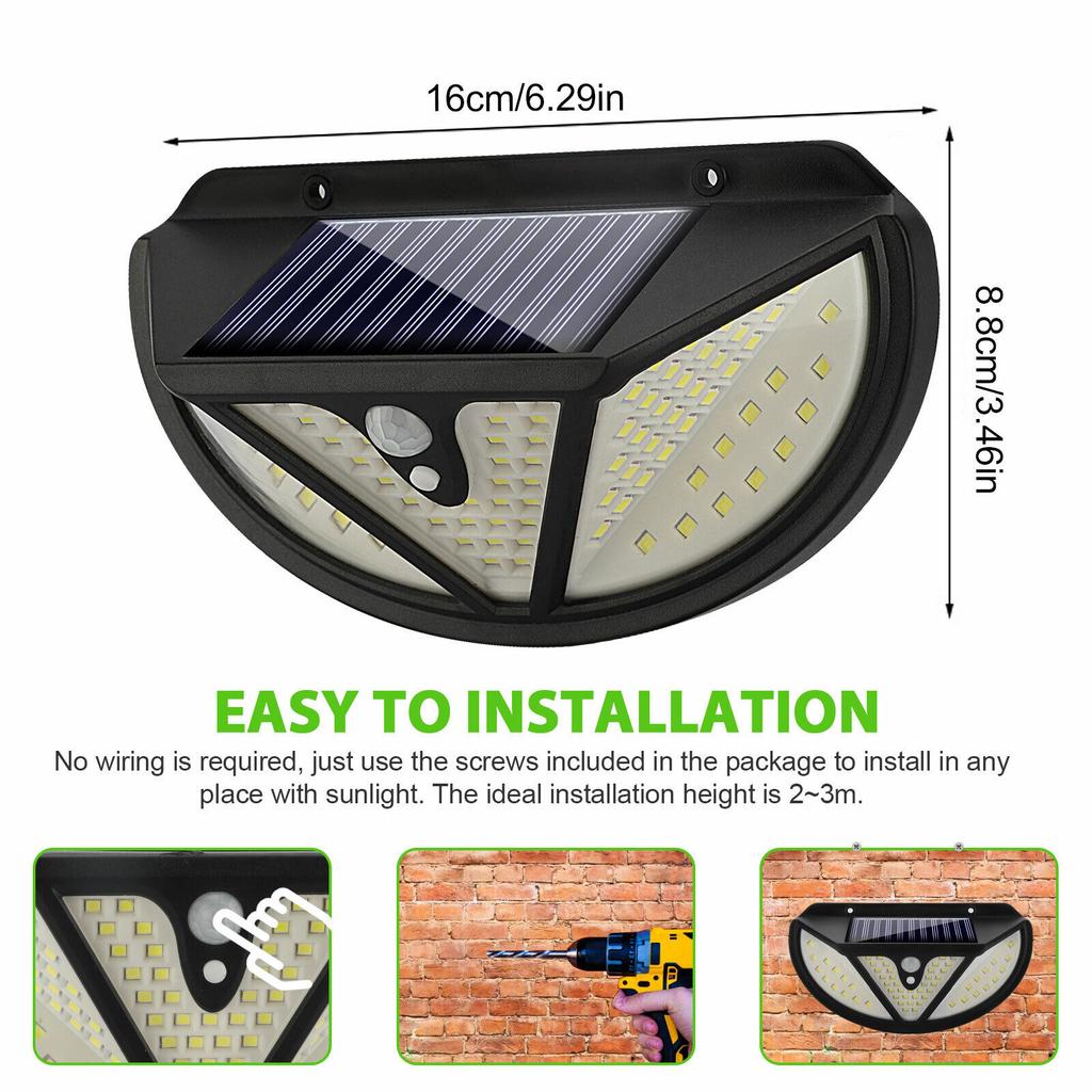 118 Led Solar Wall Lamp 3 Modes 270 Degree Ip65 Waterproof Infrared Motion Sensor Outdoor Garden Light