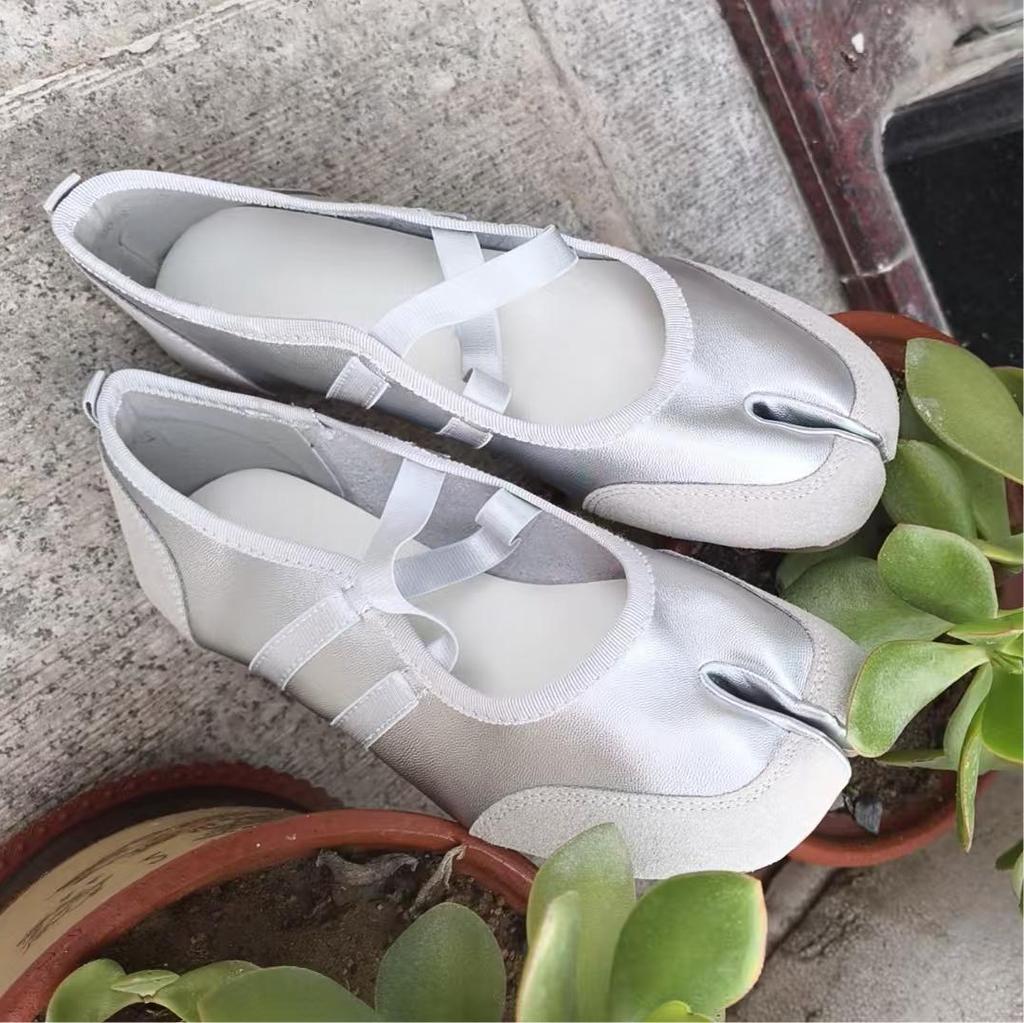 Fashion Cross Strap Tabi Flat Shoes Women Casual Fashion Design Mary Jane Shoes Slip-on Split Toe Ballet Shoes 2025 Summer Elegant New