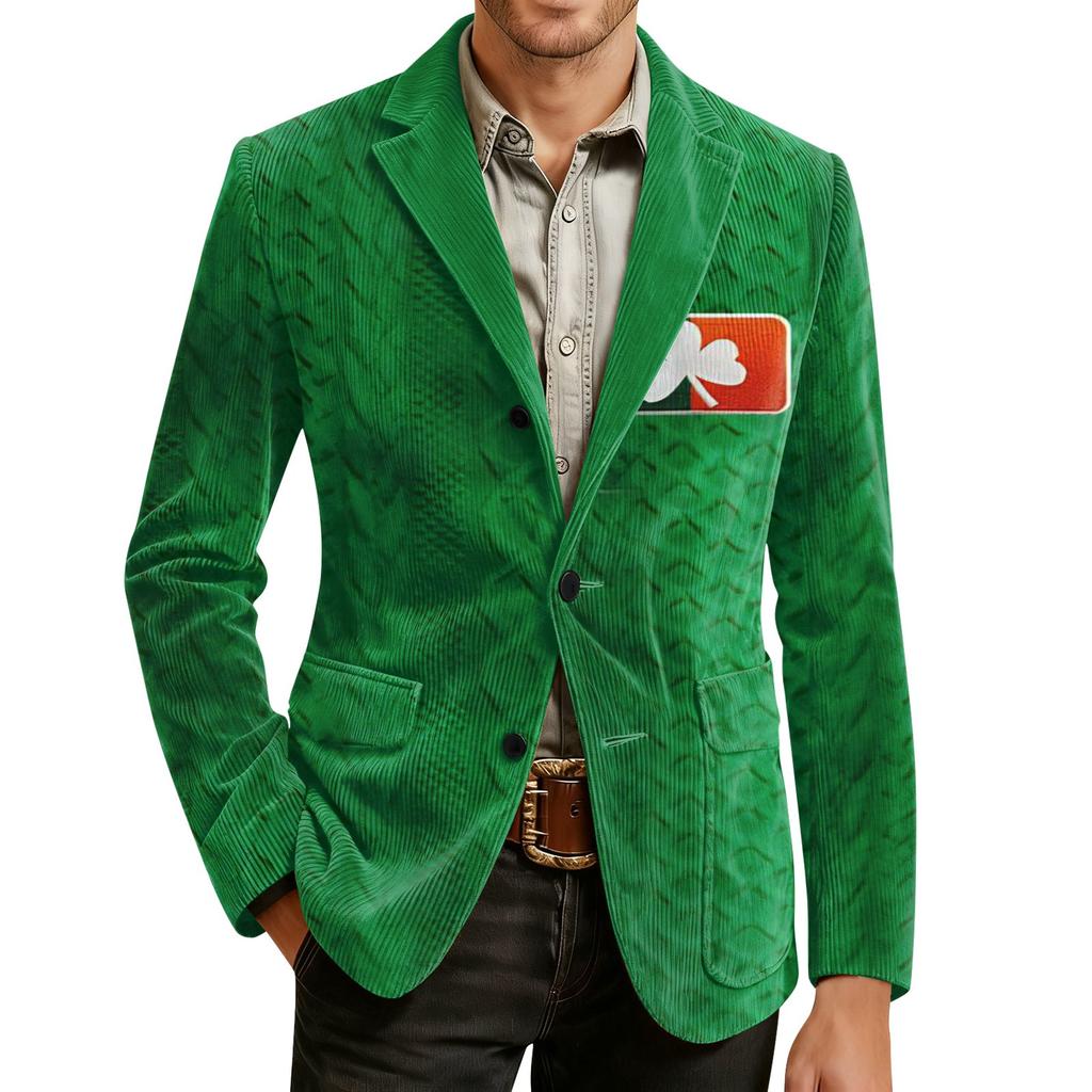 Herren Druck Kord Warm Taschen Anzugjacke Cardigan Herren Freizeitanzug