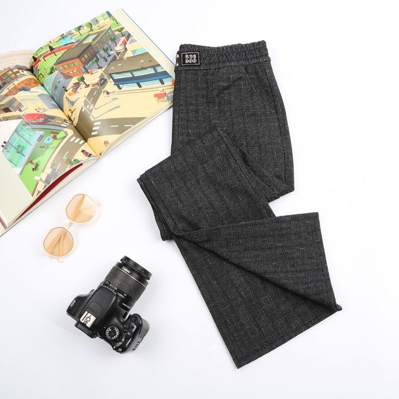 

Flared pants women s high waist and thin autumn and winter new black suit pants straight down temperament casual micro-pull pants XXL