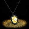 925  New Chrysanthemum Necklace Small Fresh Sun Flower Necklace Round Diamond Pendant Sweater Chain