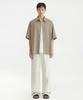 Youth Side-Slit Half Shirt - Beige