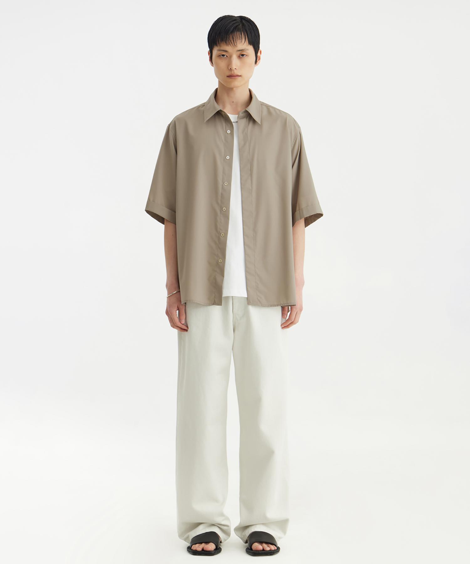 Youth Side-Slit Half Shirt - Beige S