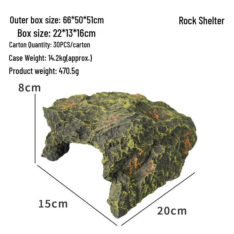 Sonnendeck & Kletterplattform für Schildkrötenbecken mit Steigung und Reptilienhöhlen-Ornament