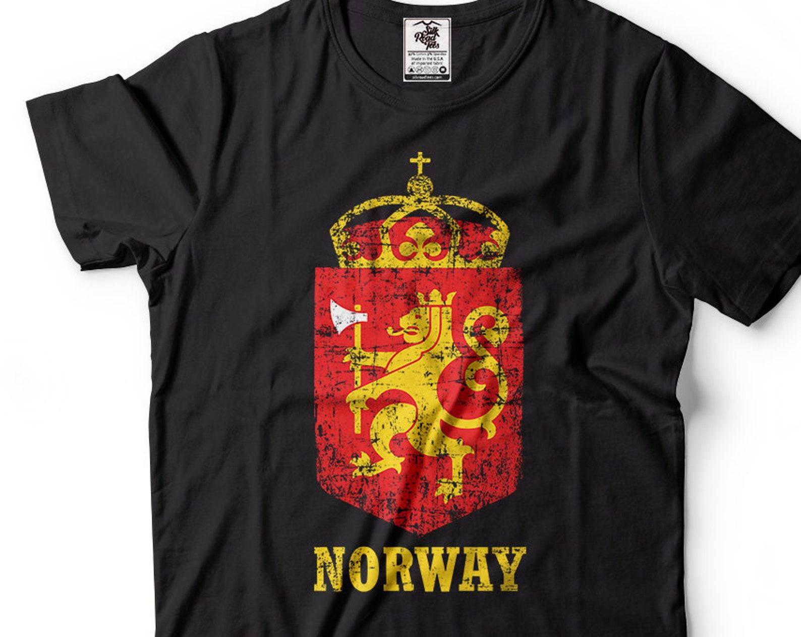 Norway Coat of Arms T-Shirt: Scandinavian Viking Mens Tee S