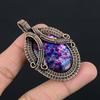 Multi Fire Labradorite Pendant Gemstone Jewelry, 999 Copper Wire Wrapped Pendant, Gift For Women Handmade Pendant