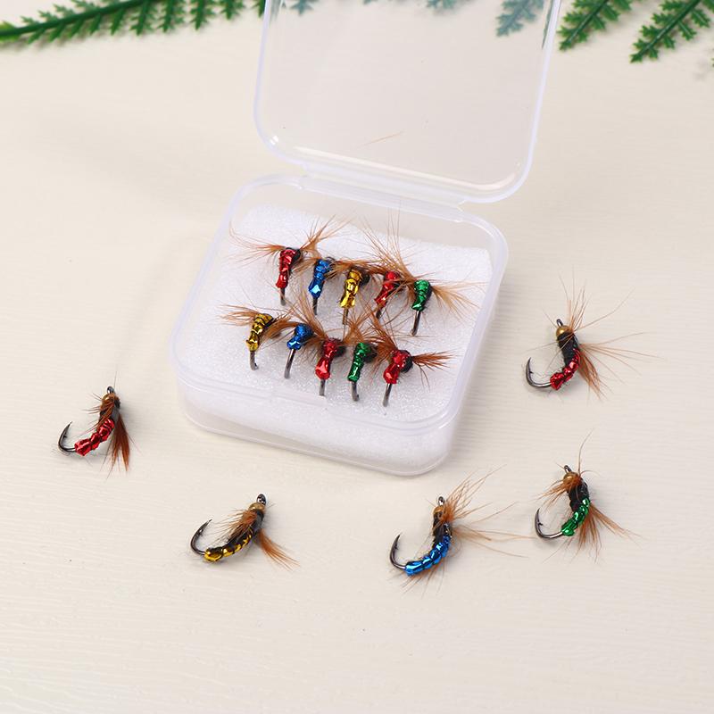 5/10Pcs Fly Fishing Lure Kit Artificial Insect Fishing Bait Fast Sinking Brass Bead Head Scud Fly Worm Trout Fishing Lure