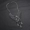 Skull Geometric Vintage Pendant Necklace With Tassel Chain For Gothic Punk Fans