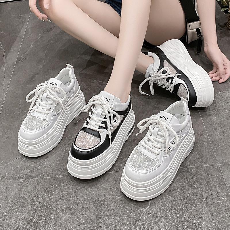 Niche Retro Platform German Training Shoes Popular Dad Shoes Women's 2025 Summer Little White Shoes Heightening Muffin Sports Board Shoes