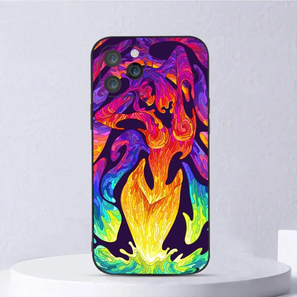 

Colourful Psychedelic Trippy Art Phone Case For iPhone 15,14,13,12,11,Plus,Pro Max,XS,X,XR,SE,Mini,8,7 Soft Silicone Black Cover iPhone12