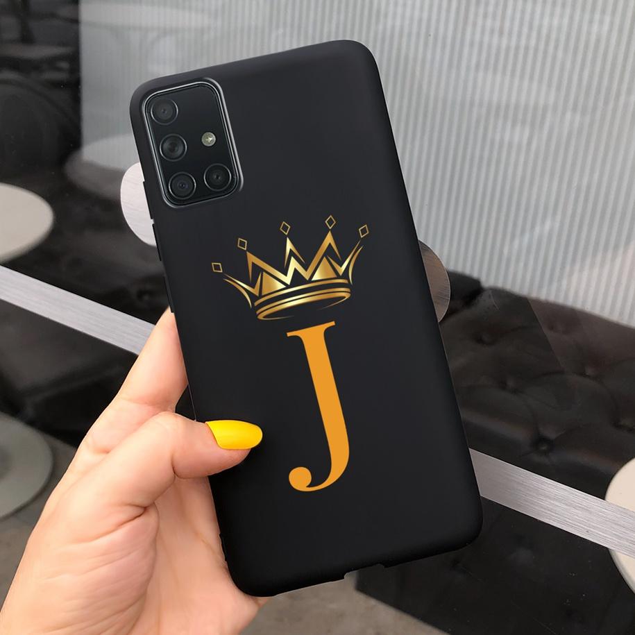 Silicone Case For Samsung Galaxy A51 Cover SM-A515F Fashion Letters Crown Soft TPU Phone Case For Samsung A31 A51 A71 Funda Capa