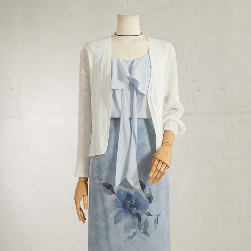 Win Summer Pleats One Button Cardigan