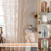 Retro Elegant Princess Style Lace Valance French Nordic Pastoral Creamy Vintage Floating Curtain Transparent Tulle Rural Curtain