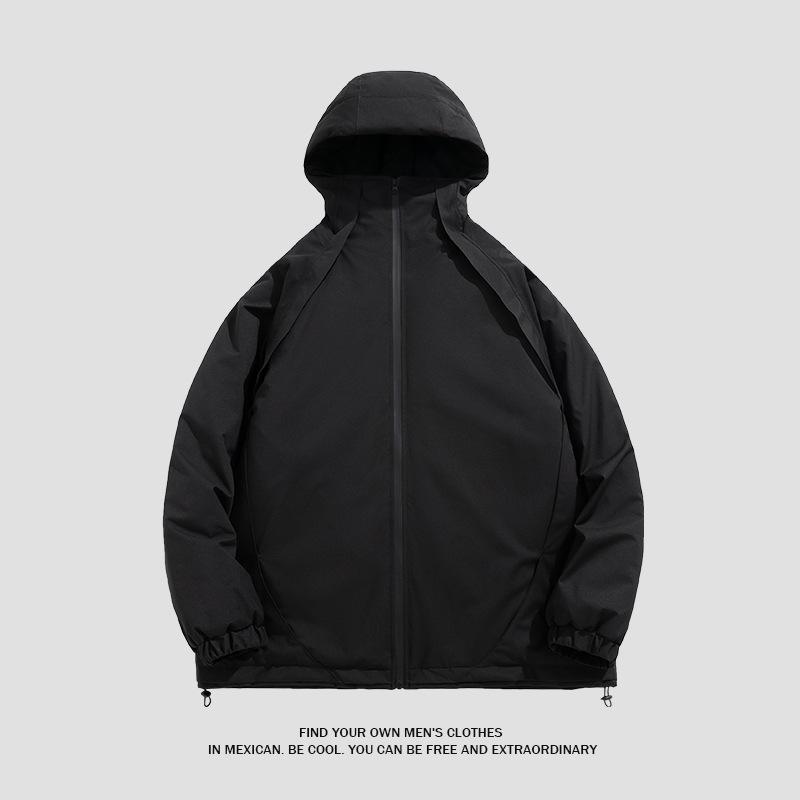 Cozy Up Men's Casual Sports Loose Hooded Thickened Workwear Warm Cotton Jacket