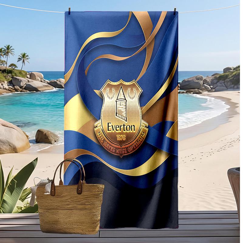Asciugamano da Spiaggia con Stampa del Football Club Everton, Asciugamano Grande Morbido ad Asciugatura Rapida per Spiaggia Campeggio Nuoto