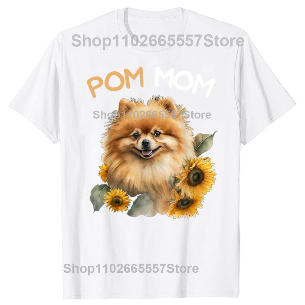 

Funny Pomeranian Mom Pom Dog Mama Graphic T Shirts Men Cotton Humor Streetwear Tee Shirt Short Sleeve Unisex Loose Clothing S