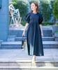 Nano Universe Hoshi Reina Tuck Sleeve Taslan Maxi Size Light Beige Dress, S,