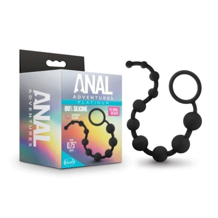 Anaalketting - Anal Adventures - Noir - Silicone - Confortable - Pour Adultes