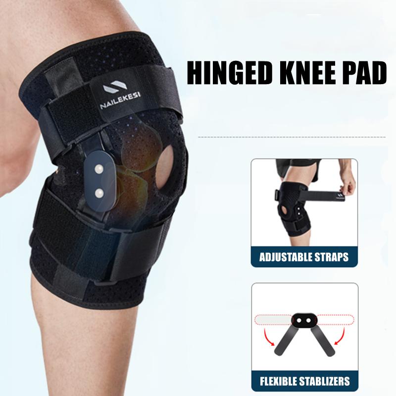 1Pcs Adjustable Hinged Knee Support Brace Open Patella Compression Wrap For Joint Pain Relief Stabilizer