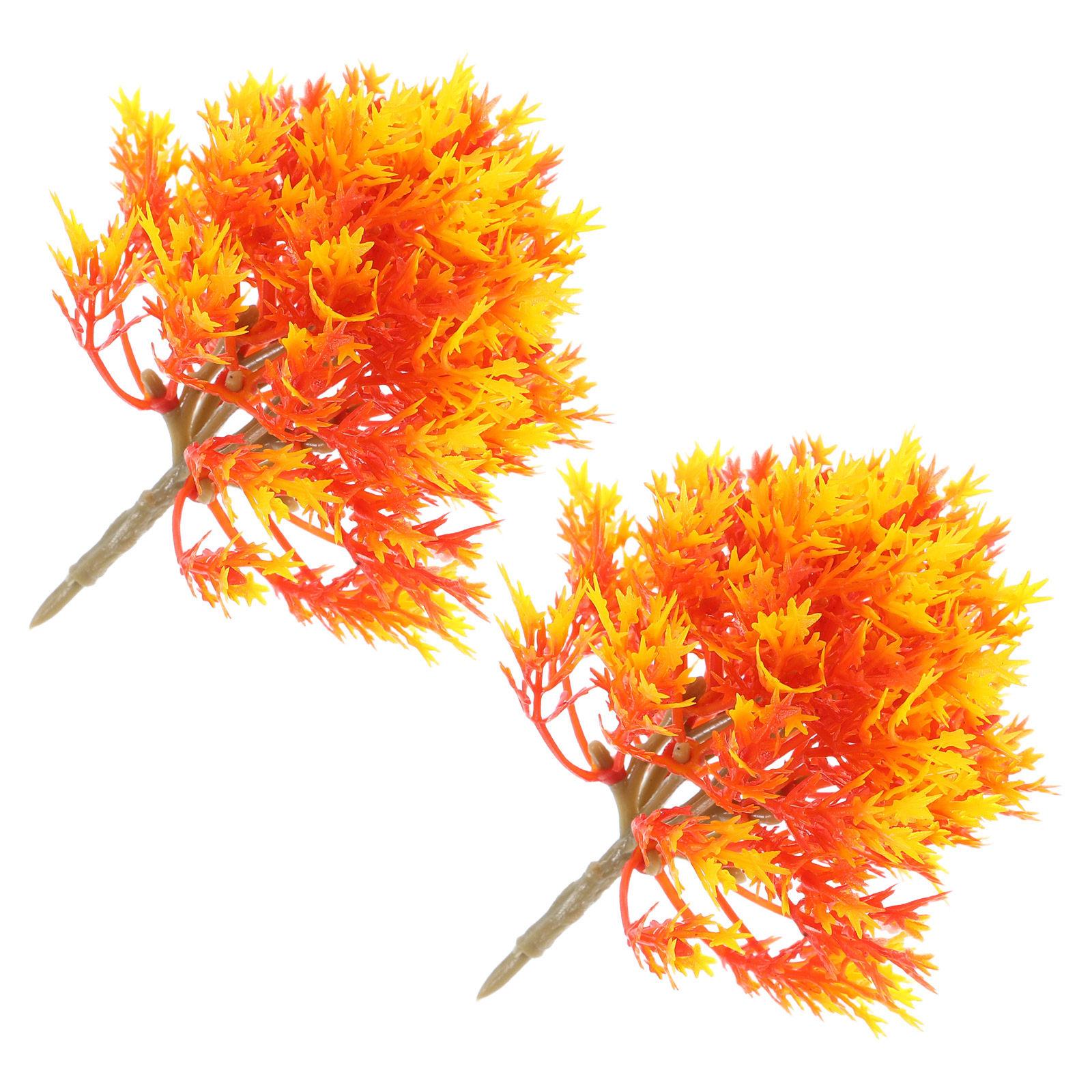 

2Pcs Detailed Maple Tree Shaped Ornament Fine Workmanship Sand Table Landscape Decoration Maple Tree Shaped Ornament 15X9X9CM