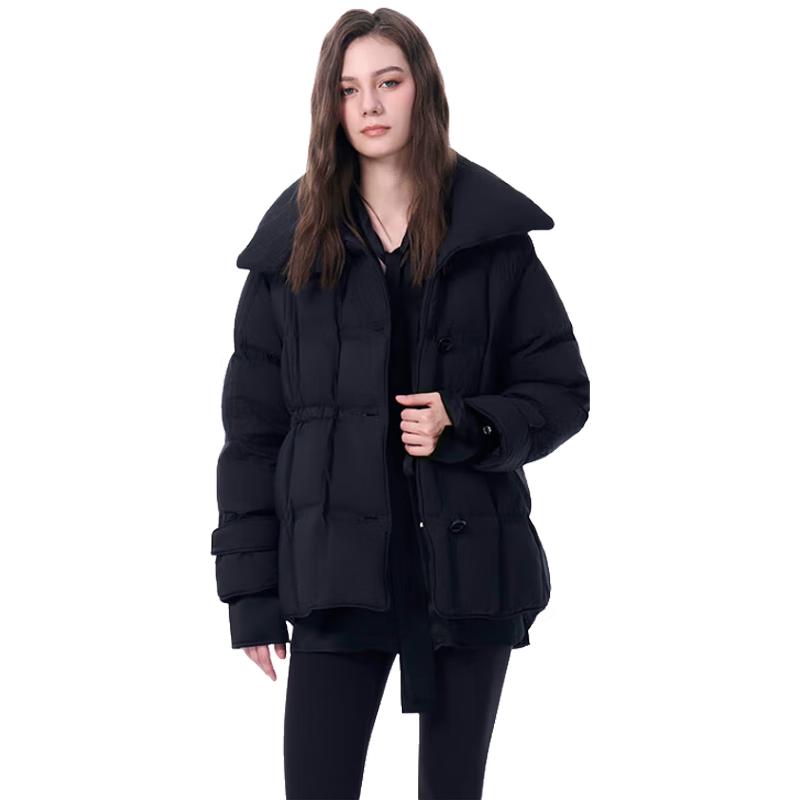 Jinyujie Women's Short Lapel Down Jacket