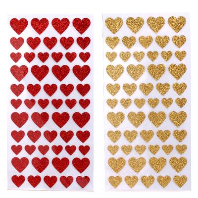 Glitter Dorato Scintillio Cuore Stella Animale Mucca Adesivi Fai da Te Autoadesivi Regalo di Capodanno per Bambino Viso Scrapbook Decora Adesivi Luminosi