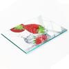 Decorative Glass Kitchen Board for Cutting Strawberries and Water 80X52 Cm