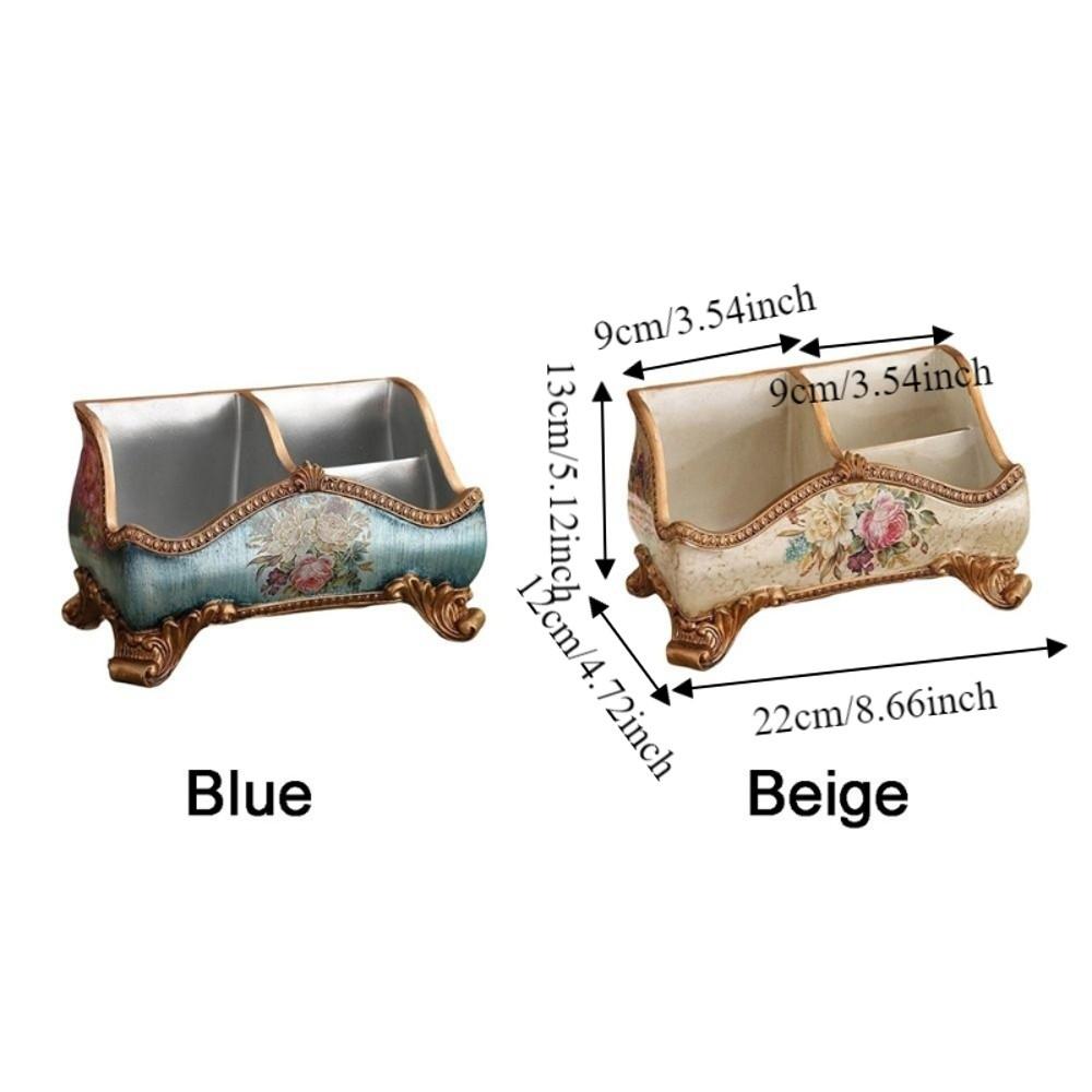 3 Compartment Remote Control Box Resin Desktop Storage Box Home Decoration