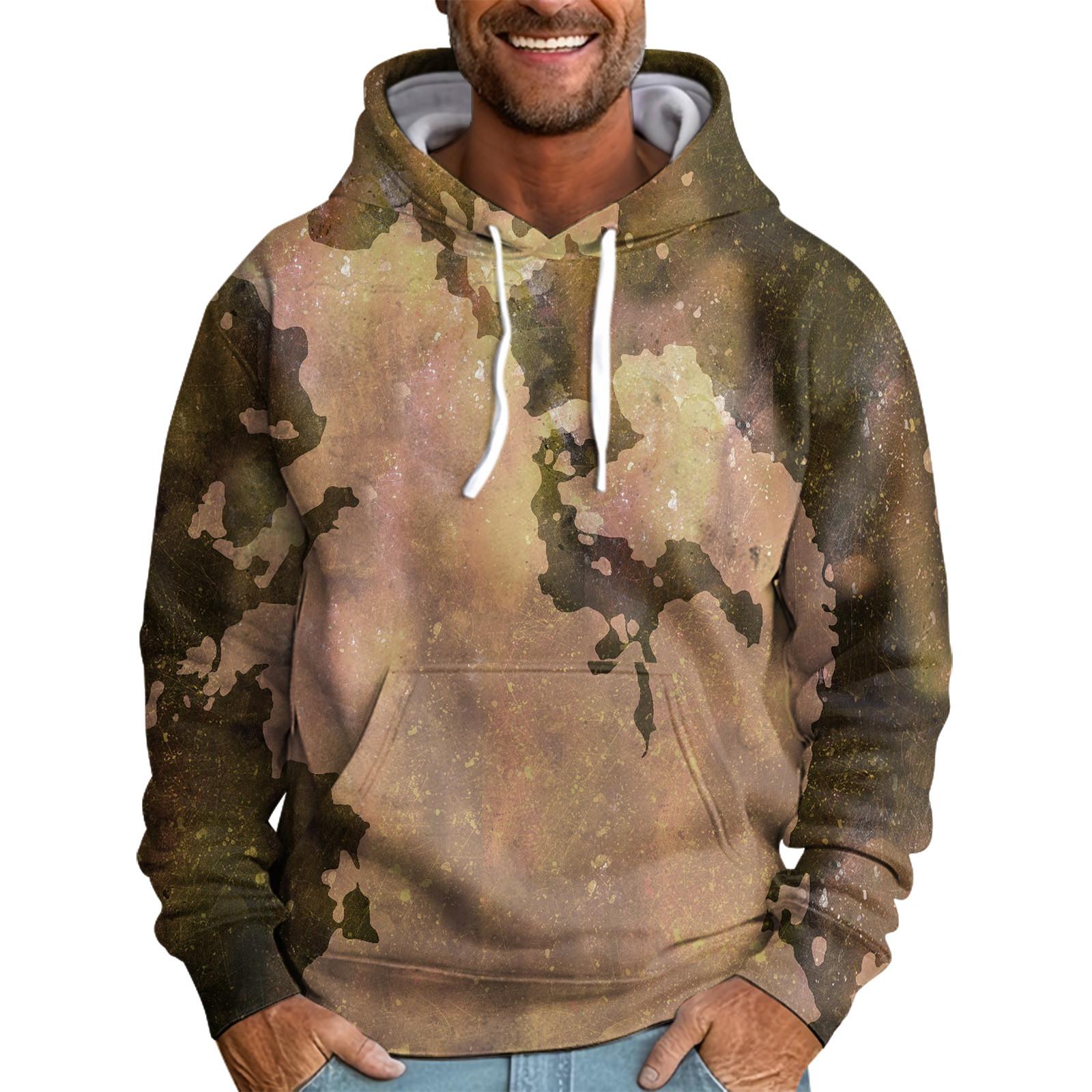 

Мужская свободная толстовка с капюшоном с принтом, мужская повседневная модная спортивная толстовка