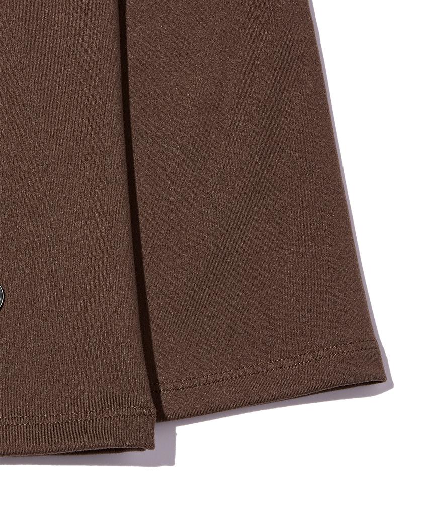 YOUHEE Basic U-Neck Quarter Sleeve Brown