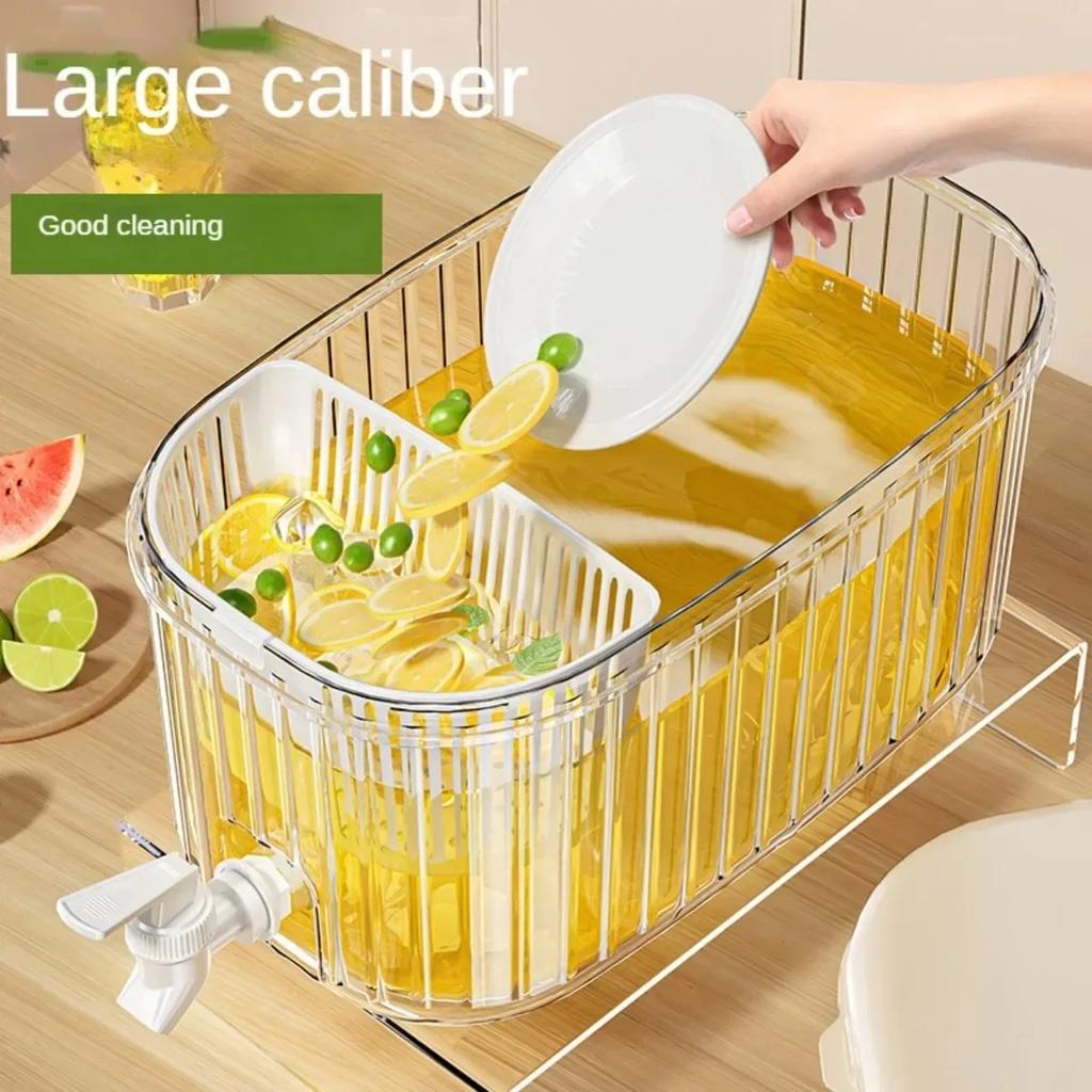 Cold Water Kettle with Faucet Large Capacity 5.5L Fridge Beverage Dispenser Home Plastic Juice Jug Water Dispenser Cold Kettle