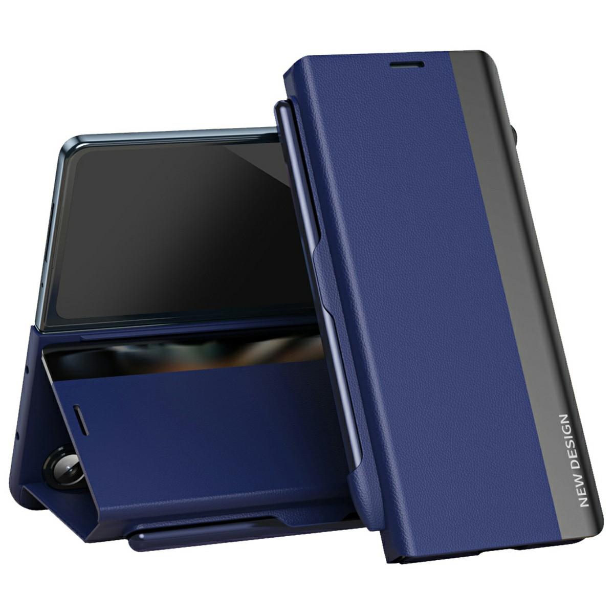 

Чехол для Samsung Galaxy Z Fold7 5G, гальванизированный, со слотом для стилуса, из ПУ+ПК, чехол для телефона со стилусом Sapphire