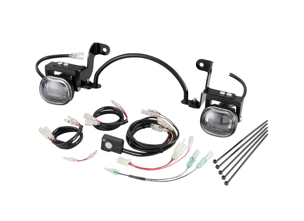 Kijima Motorcycle Parts Fog Lamp Kit LED Auxiliary Light Super Cub 110 Waterproof IP67 18W lights White Stay ('18-/JA44/JA59) (2 total) 5000-6200K