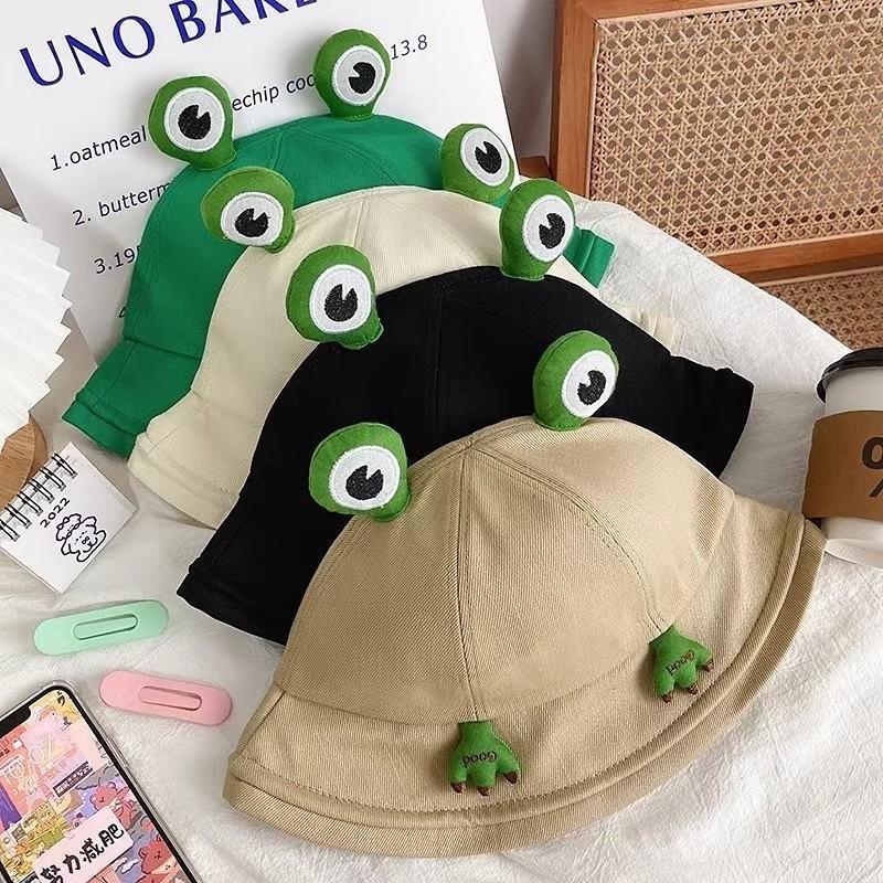 Frog Bucket Hat for Women Cute 3D Big Eyes Frog Sun-Shade Travel Novelty Fisherman Cap Foldable Daily Commute Kawaii Basin Hat