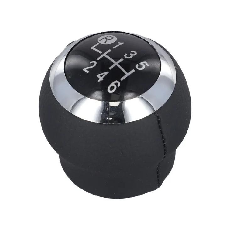 Auto Gear Shift Knob 6 Speed Gear Shift Knob PU Leather And Plastic Stylish Design Clear Numbering Direct Replacement