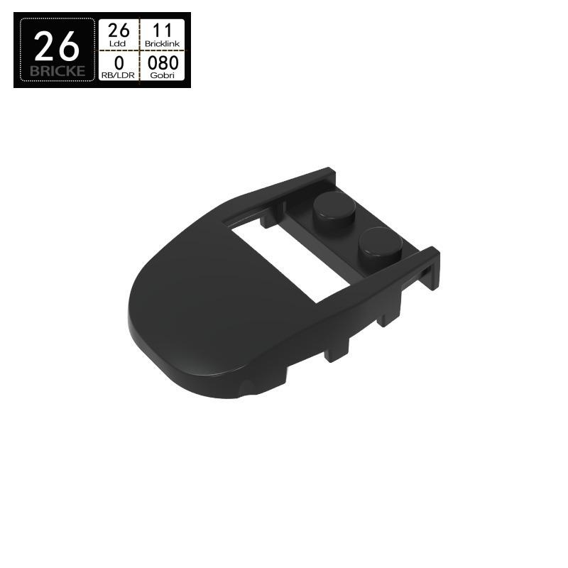 

BRICKE 50948 Curved 4x3 Building Block Wedge with Hole - Lego Compatible MOC Accessory 39 pcs (50g) чёрный