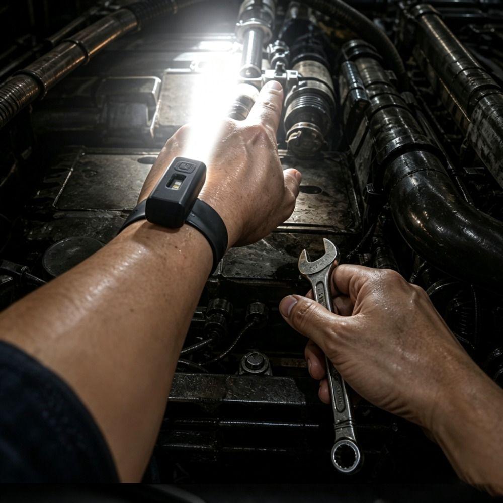Multifunctional Wrist Flashlight Dual Source Hands-Free Flashlight Mini Portable Torch  Camping