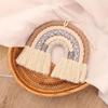 Rainbow Macrame Woven Boho Rainbow Wall Hanging with Tassels Handmade Beautiful